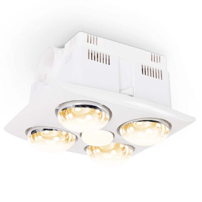 Atom Lighting Thredbo 3-In-1 Bathroom Heater & Exhaust with LED 4-Light ...